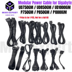 Modular Power Cable for Gigabyte UD750GM, UD850GM, UD1000GM, GPU PCI-E 8Pin 6+2Pin, CPU 4+4Pin, SATA, Molex IDE 4Pin, ATX 24Pin
