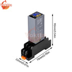 DC12V DC24V AC220V Digital Time Relay Mini Power-on Delay Controller Time Relay Cycle Time Control Delay Device with Base Socket