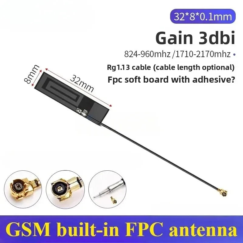 2PCS Full Frequency 5G 4G LTE GSM GPRS 2G 3G NB-IoT Module with Built-In FPC/PCB High Gain Patch Antenna for IoT Device