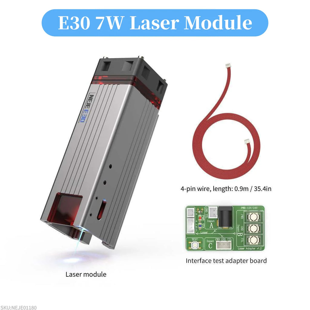 40W80W NEJE A40640 E40 Laser Module Diode High Power 450nm, Air-Assisted Nozzle for CNC Woodworking Engraver & Cutting Tools