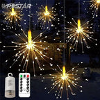 1Pcs Solar LED Firework Light Copper Wire Christmas Fairy Lights Lawn Pathway Light Garden Decoration