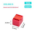 Wire Electrical Connectors PTFIX 2.5mm Wire Merging And Branching Device Push-in Terminal Block Connector Mount On Din Rail