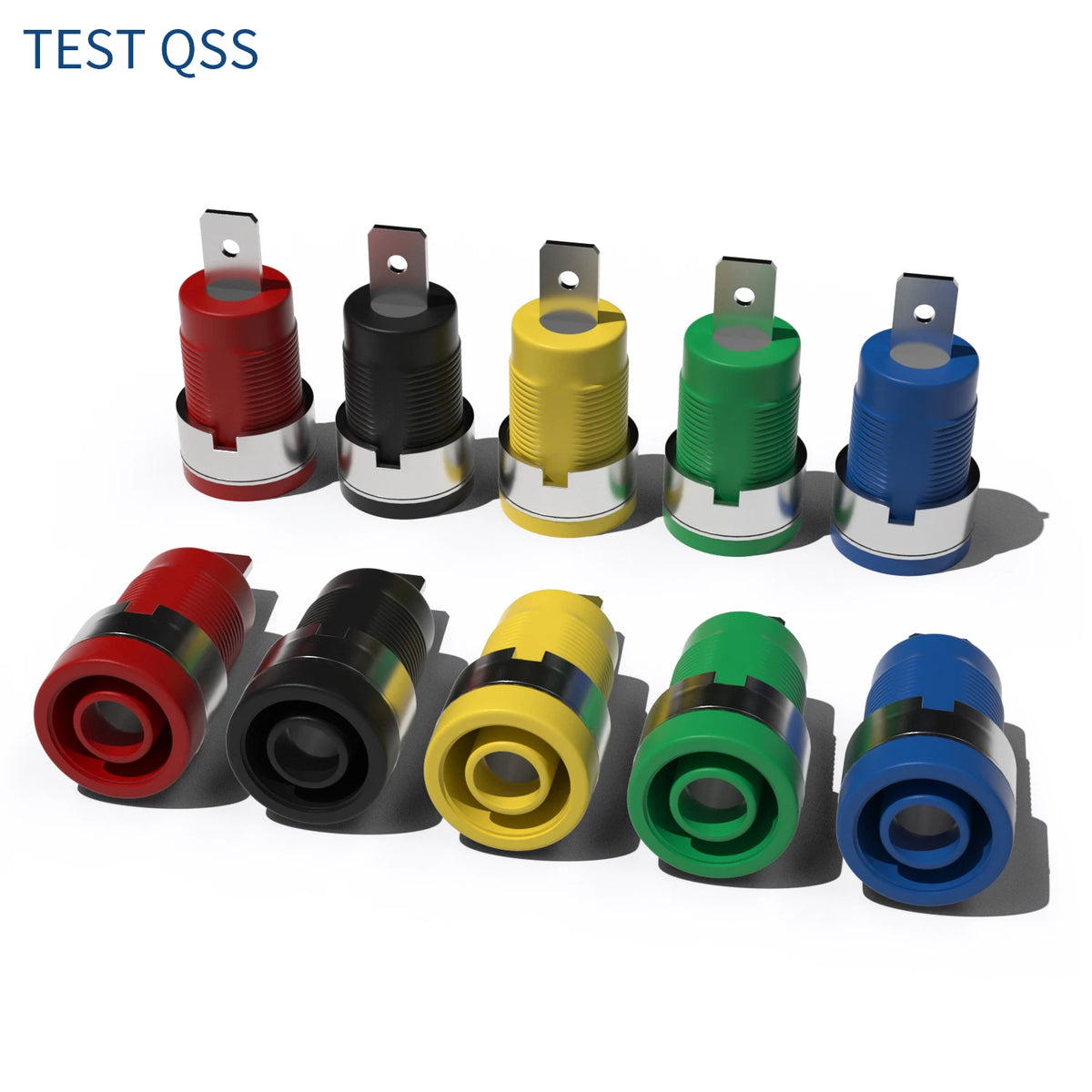 QSS 10pcs 4mm Safety Banana Socket Panel Socket Banana Plug Jack Electrical Connector Tool