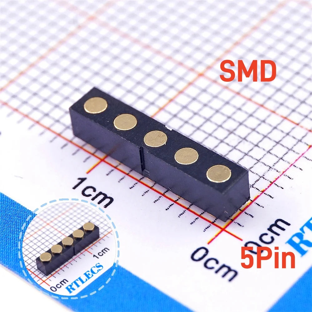 5 20Pcs Target Contact PAD Connector DIP 2.54 MM Grid 2 3 4 5 6 7 8 10 Position SMD Pogo Pin Header Strip Battery Power Charge