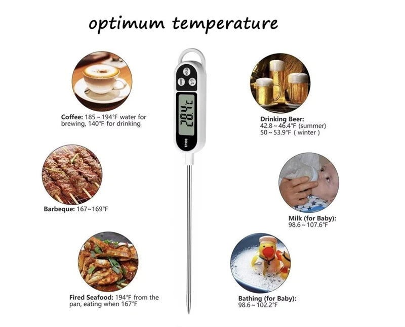 Meat Probe Thermometer Kitchen Food Digital Thermometer Cooking Electronic Temperature Heat Gauge Milk Barbecue Meat Thermometer