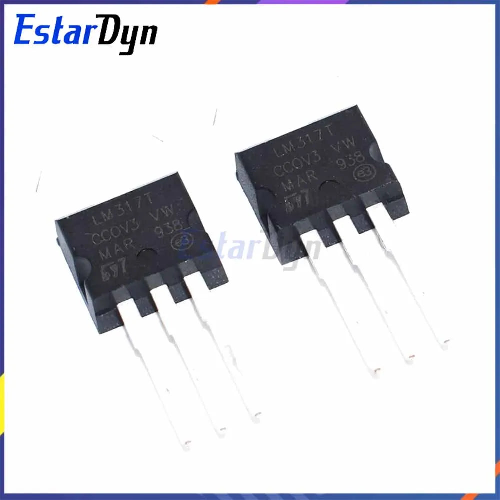 10PCS LM317T LM7805 TO-220 Linear Voltage Regulator Kit, 5V 12V Step Down Power Supply Stabilizer Module