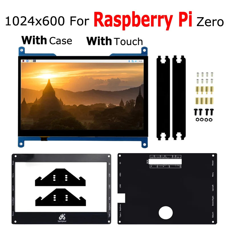 Raspberry Pi Zero 2W Customized 7inch LCD DIY Tablet Computer Touch Screen Display RJ45 USB HUB