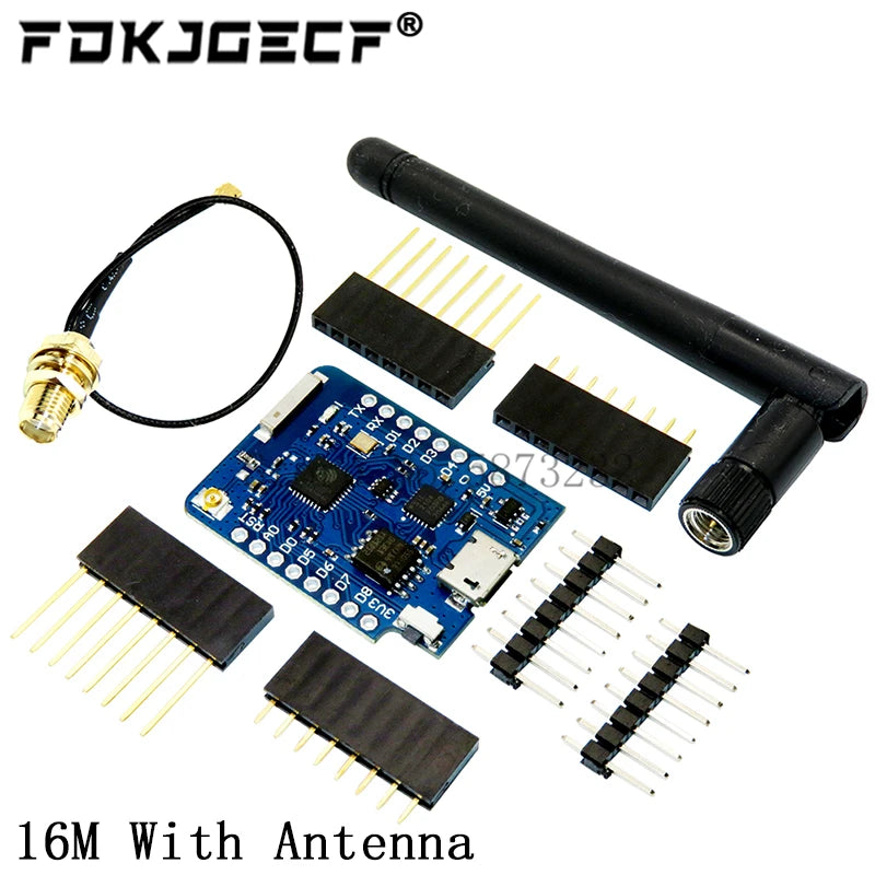 WEMOS D1 Mini Pro 4M 16M Bytes External Antenna Connector NodeMCU Based ESP8266 ESP-8266EX CP2104 WIFI Development Board Micro