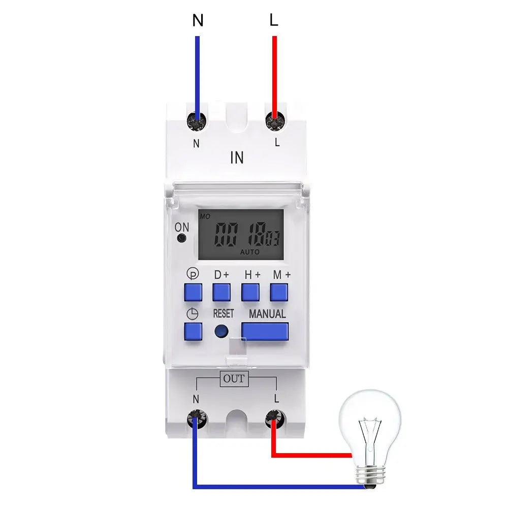 TOMZN New Type Din Rail Single Phase Weekly Ogrammable Digital TIME SWITCH Relay Timer Control AC 220V 230V 12V 24V 48V 16A