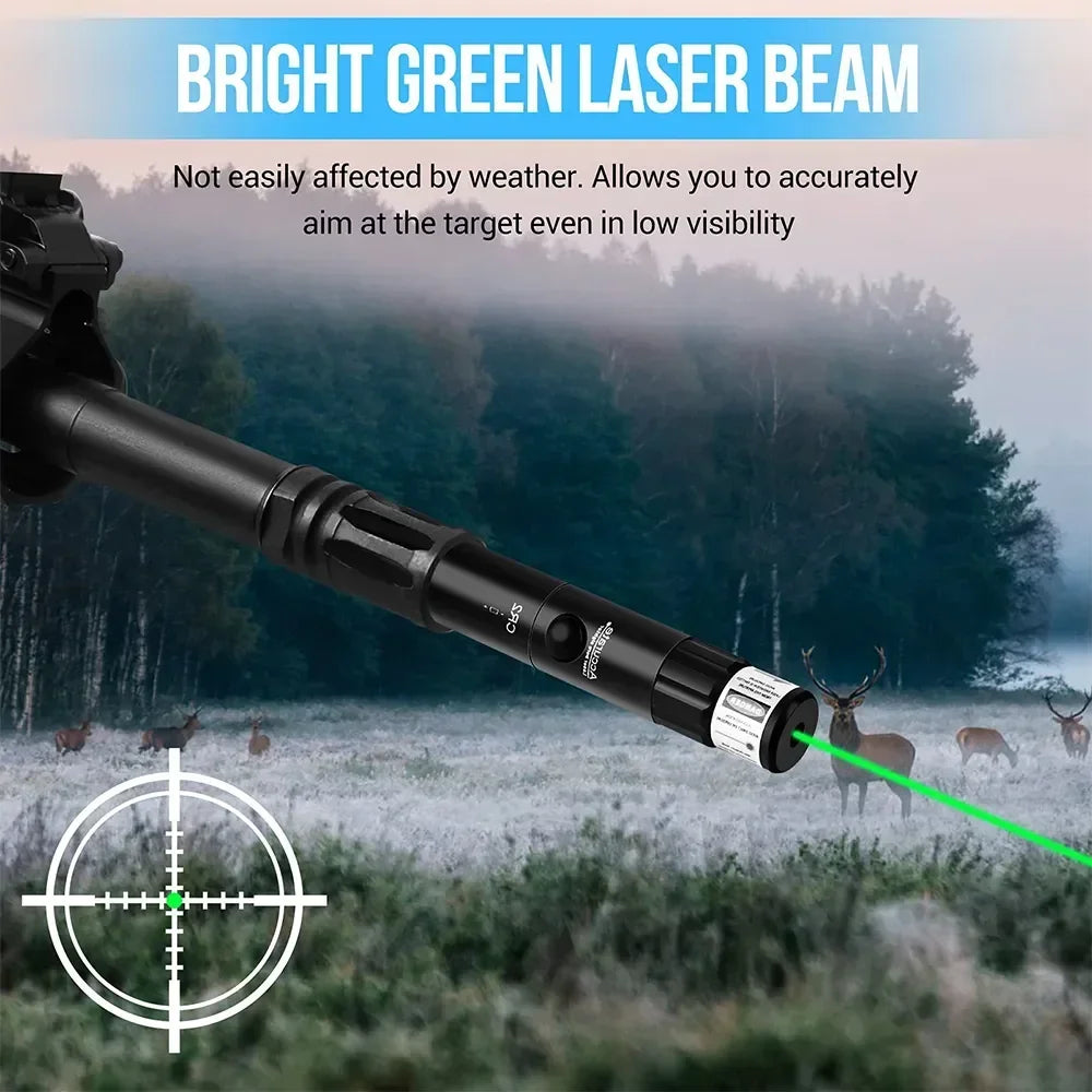 Tactical Red Green Barrel Bore Sight Kit for .177 to .50 Caliber Rifle Handgun Boresighter with Button Switch Airsoft Hunting