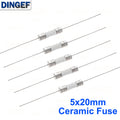 10PCS 5*20mm Fast Break Ceramic Fuse Slow Blow Tube Fuse With pin 5X20MM 250V 0.5A 1A 2A 3A 4A 5A 6A 7A 8A 10A 12A 15A 20A 25A