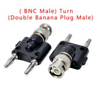 Binding Post RF Coax Coaxial Splitter Connector BNC Adapter Male Plug To Two Dual Banana Jack Socket