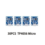 30PCS Micro/TYPE-C/MINI USB 5V 1A 18650 TP4056 Lithium Battery Charger Module Charging Board With Protection Dual Functions