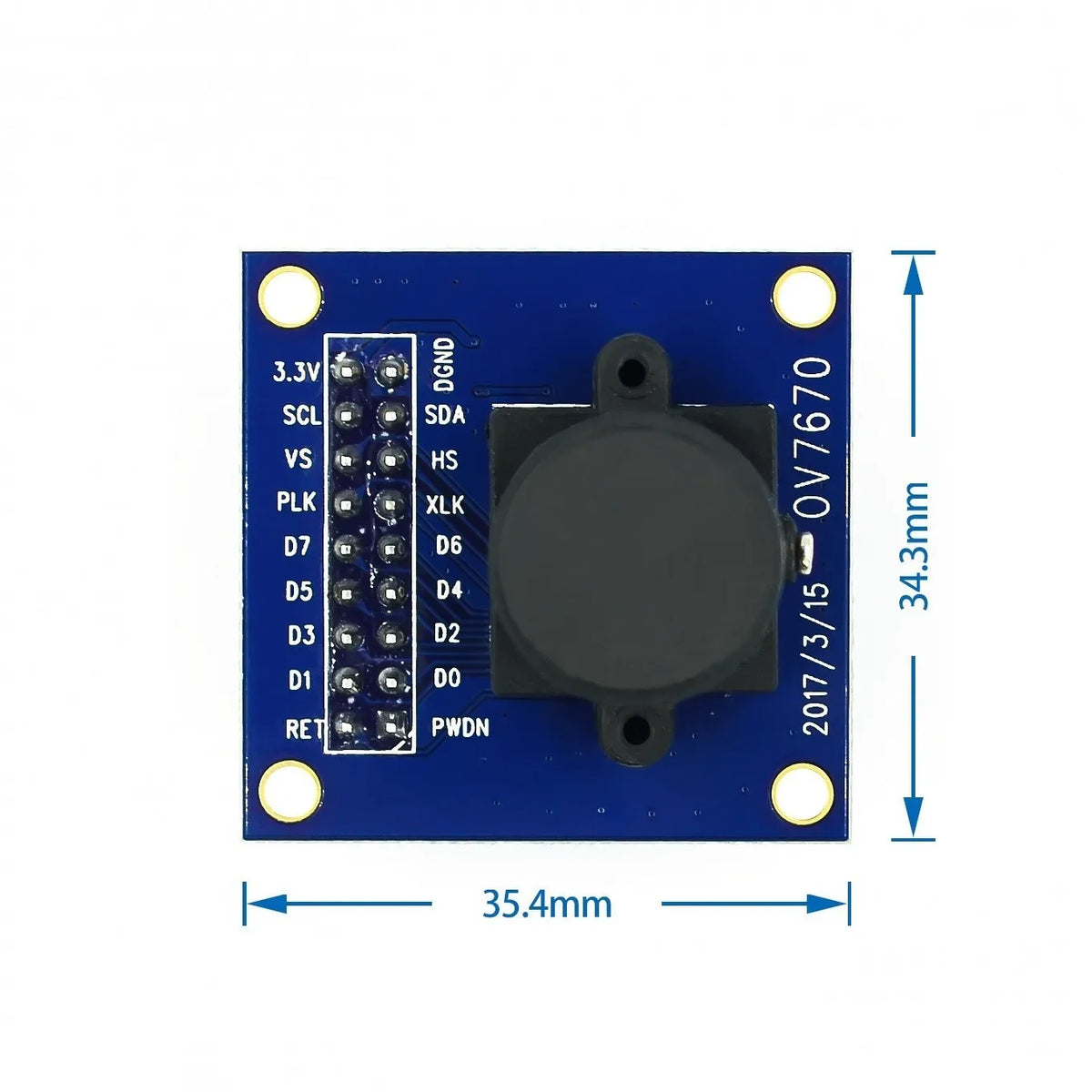OV7670 camera module STM32 microcontroller driven 300000 pixel camera image acquisition module