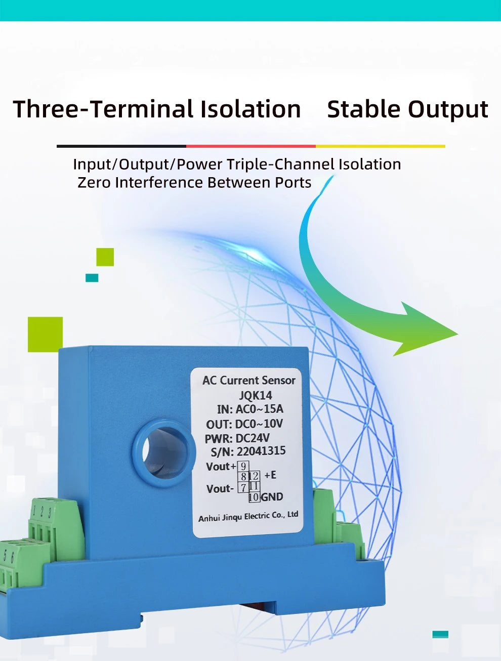 Hall Current Transmitter ZA-K14 AC DC 5A 10A 20A 50A 150A Transducer 4-20mA 0-10V Output Ampere Current Sensor