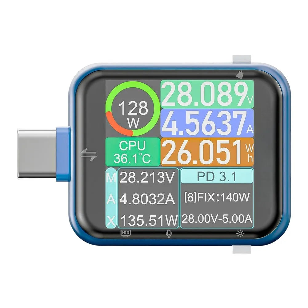 ATORCH T3P USB Power Analyzer Touchscreen Fast Charging Protocol Detection 4.5-50V 0-12A 140W PD3.1 E-Marker 16-bit Tester