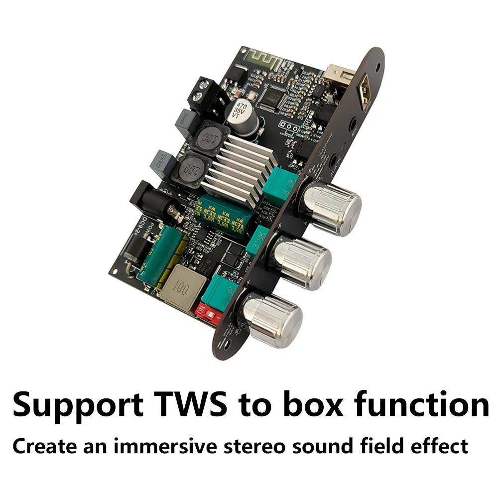 ZK-1001UM DC 9-24V mono 100W Bluetooth amplifier board TPA3116D2 supports TWS to speaker karaoke microphone reverb
