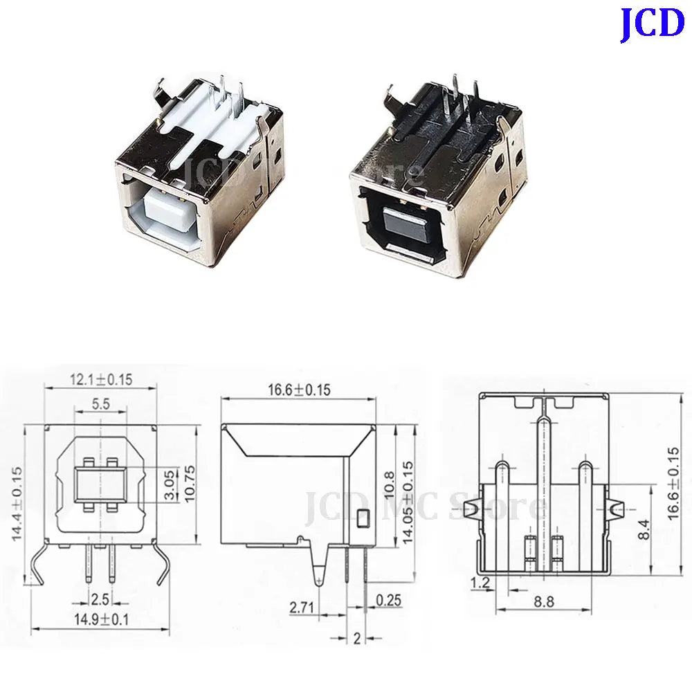 USB 3.0 and USB 2.0 Female Male Socket Jack Connector B Type 90°/180° Soldering PCB Connector Printer Interface