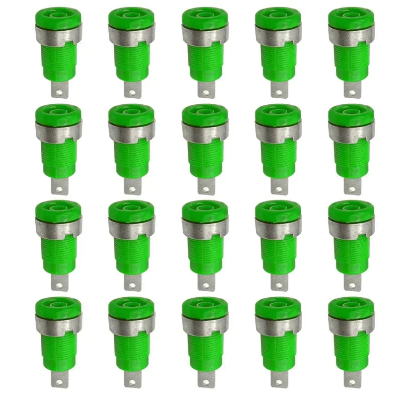 20PCS 4mm Banana Socket Connector 32A Insulated Female Jack 5 Colors Panel Mount Connector for Electrical Connection