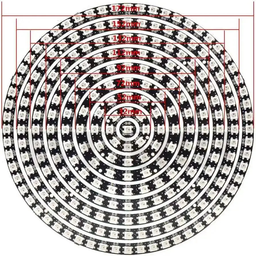 5v ws2812b 5050 RGB sk6812 LED Ring Lamp Light,module strip 1/8/12/16/24/32/241 LED/ring with Integrated Drivers for Arduino