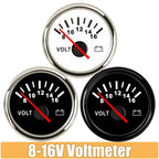 52mm Volt Gauge Marine Auto Voltmeter Universal 8-16V Waterproof Gauge Car Boat Instrument Red Backlight 12V Car Voltage Gauge