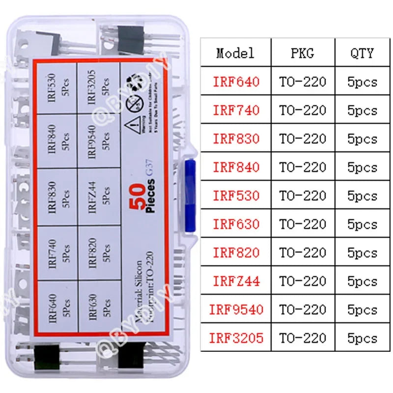 DIP SMD Mosfet Triode Thyristor PNP NPN Voltage regulator Chip Transistor Assortment Kit DIY Mixed Electronic component package