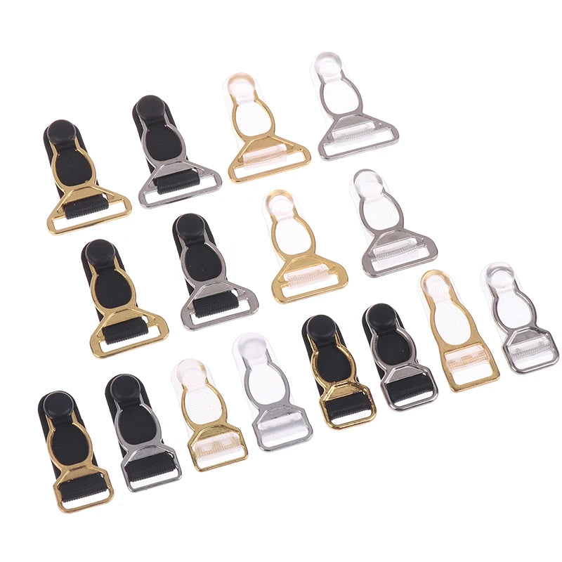 10Pcs 10/12/15/18MM Metal Adjust Buckle For Corset Leg Garter Belt Clip Hook Suspender Ends Buckles Hosiery Stocking Grips