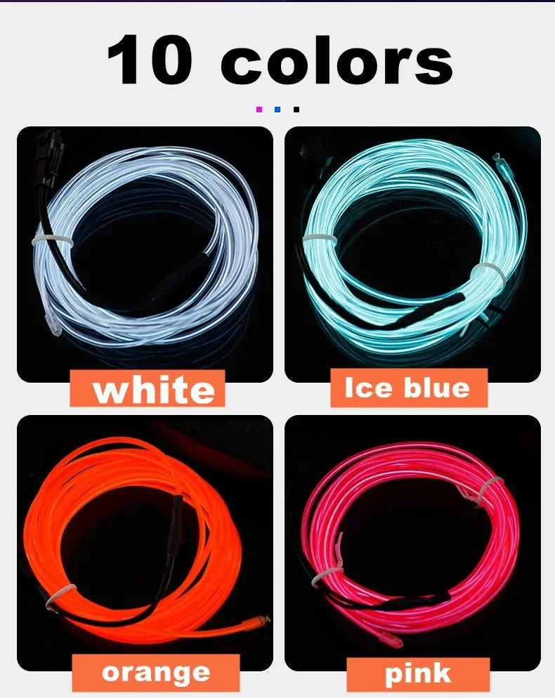 1M/2M/3M/4M/5M Flexible Neon Light EL Wire Led Neon Dance Party Atmosphere Decor Lamp RopeTube Waterproof Multicolor Led Strip