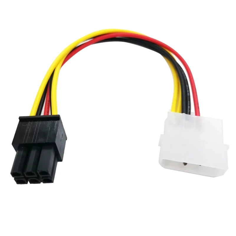 New High Quality 4 Pin Molex to 6 Pin PCI-Express PCIE Video Card Power Cable