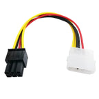 New High Quality 4 Pin Molex to 6 Pin PCI-Express PCIE Video Card Power Cable