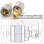 SMA to UHF PL259 SO239 RF Coaxial Adapter Converter Kit 50 Ohm Low Loss Connector for Amateur Radio WiFi/Antenna/Signal Booster