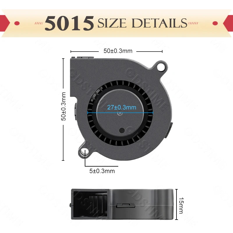 Gdstime 5015 24v Fan 4010 Snail Fan 2PIN DC 5V 12V 3D Printer Mini Fan 7015 7530 Cooling Fan 3010 5020 Turbo Fan Radial Cooler