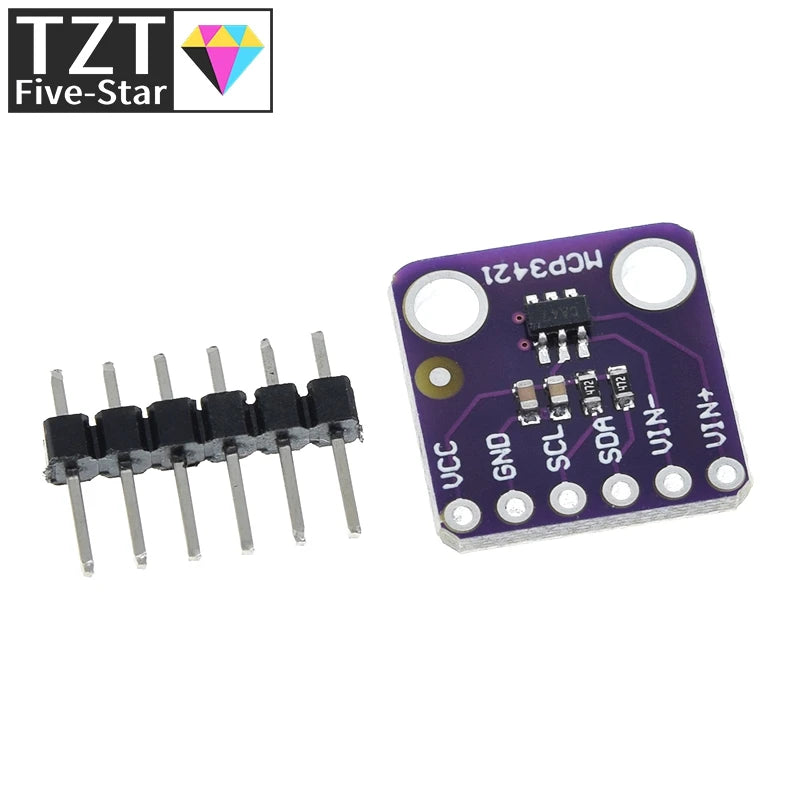 TZT 1/3PCS MCP3421 I2C Delta-sigma Evaluation Module Board For PICkit Serial Analyzer Module GY-MCP3421