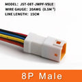 2P 3P 4P 6P 8P 0.6MM Waterproof Wire Connector Plug Male And Female Socket With Cable JST Connectors