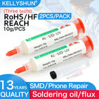 Flux 100% Original KELLYSHUN PCB Soldering Flux 10ml Needle Tube Welding Flux No-Clean Soldering Paste NC 559 558 652 Solder