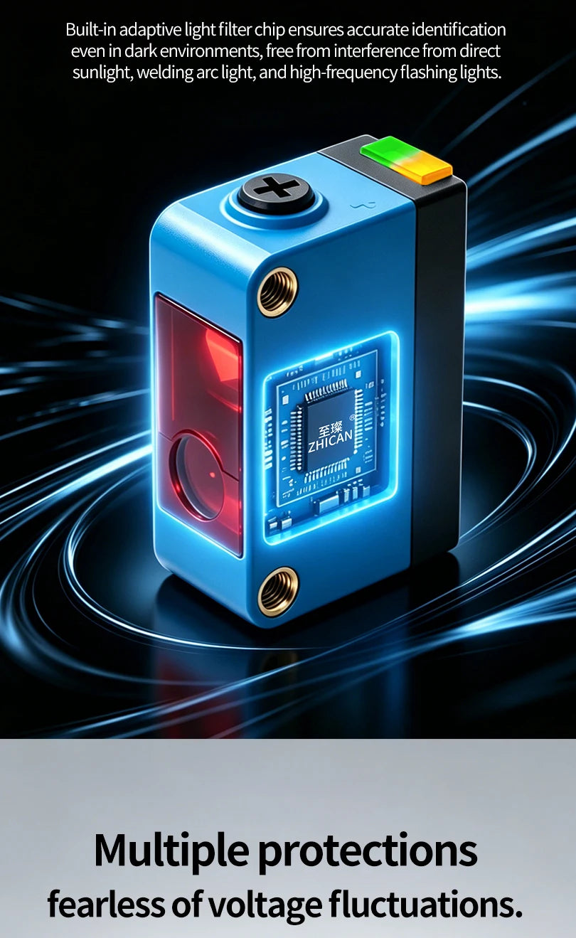 ZHICAN ZC3E Background Suppression Laser Photoelectric Sensor Adjustable Distance Diffuse Reflective Detection Switch