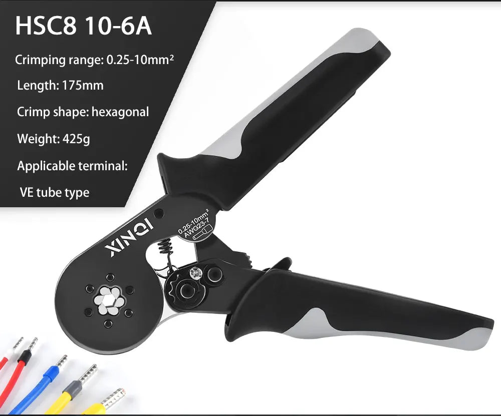 Crimping Pliers Tubular Terminal Hand Tools HSC8 6 - 4A 0.25 - 10mm2 6 - 6A 0.25 - 6mm2 Electrical Mini Wire Ferrule Clamp Kit