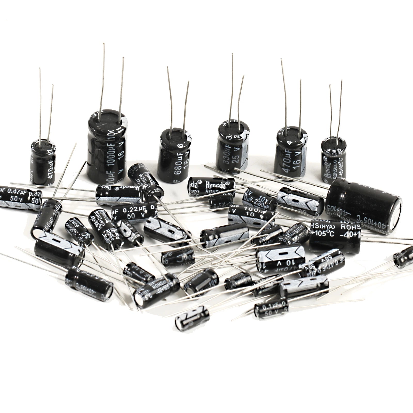 Aluminum Electrolytic Capacitors 10v 16v 25v 50v 0.1uf 1uf 2.2uf 33uf 47uf 220uf 470uf 680uf 1000uf