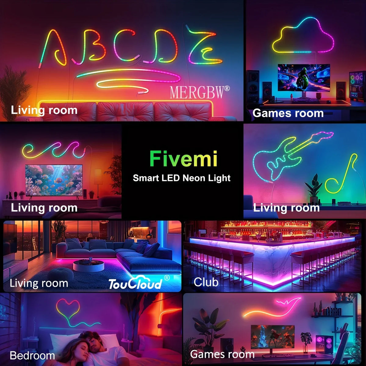 RGB LED Neon Rope Lights Bluetooth App WS2812 RGBIC Waterproof Flexible LED Tape With Dimmable Remote Controller For Wall Decor