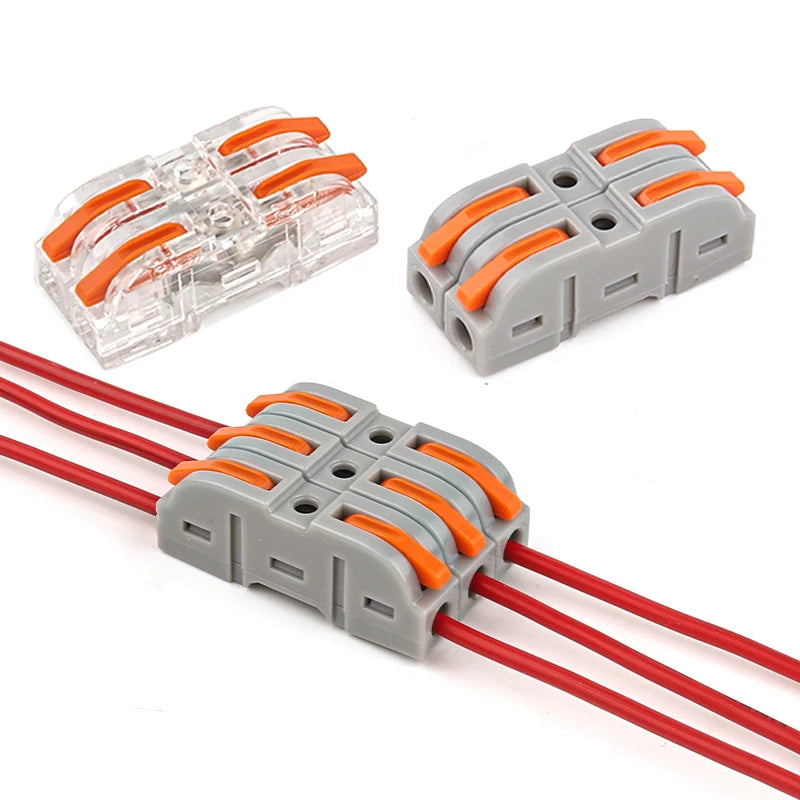 PCT-221 Lever Wire Connector 25 34 50 100PCS Inline Splicing Terminal Block Compact Cable Splitter Kit for LED Electrical Wiring