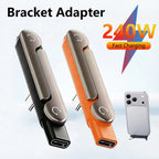 2 in 1 Type C Phone Charging Bracket Adapter 240W Fast Charge OTG Type-C Male to USB-C Female Converter For IPhone17 16 Samsung