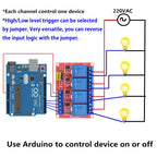 High/Low Level Trigger Relay Module 1/2/4/8 Channel 5V12V24V Home Intelligent Control Module With Optocoupler Isolation Output