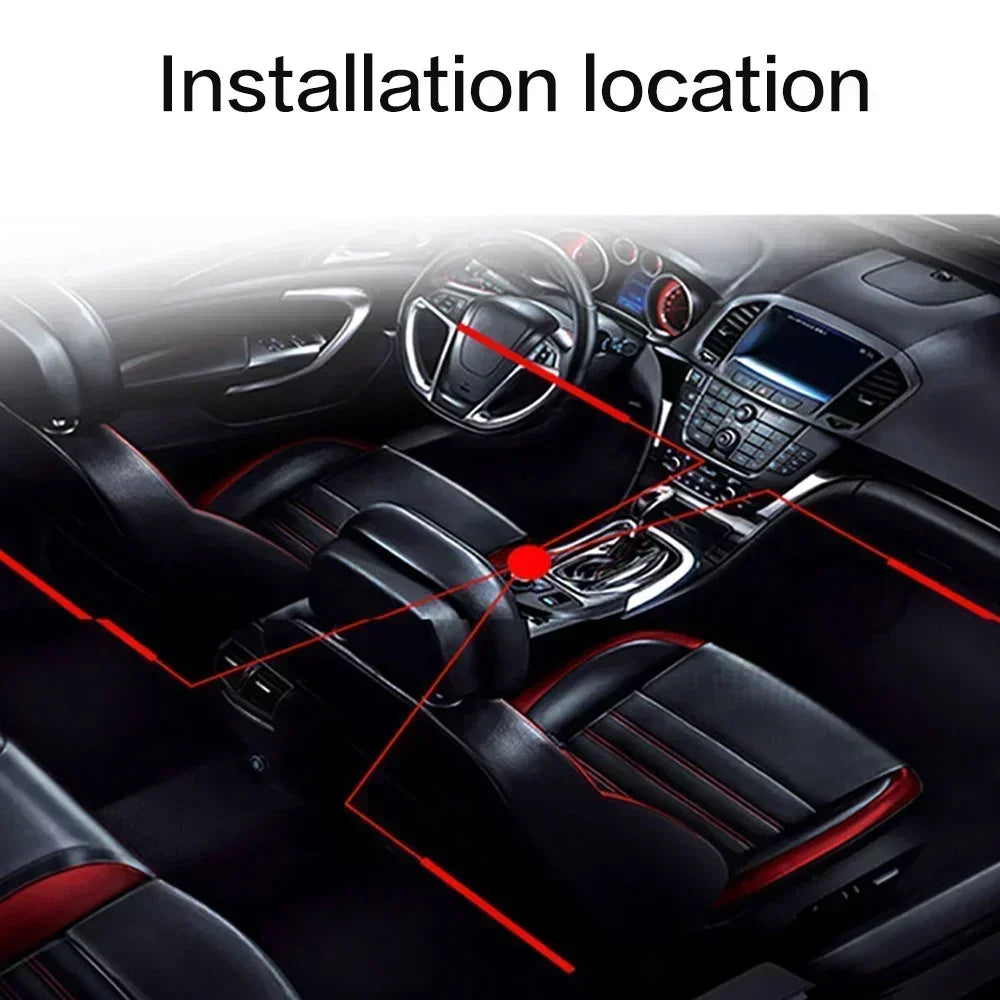 USB Car LED Voice Activated Seven Colors Starry Sky Projection Ambient Light Interior Decorative Lighting