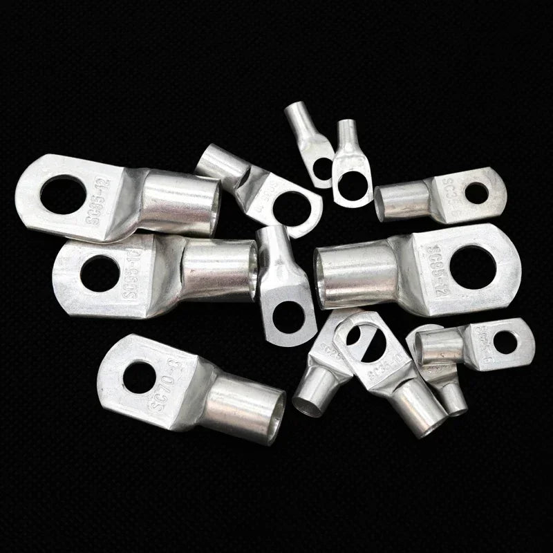 SC Type Wire Nose Terminal SC6 SC10 SC16 SC25 SC35 Bare Copper Battery Block Lugs Hole ID6/8/10/12mm Crimp Wire Connector