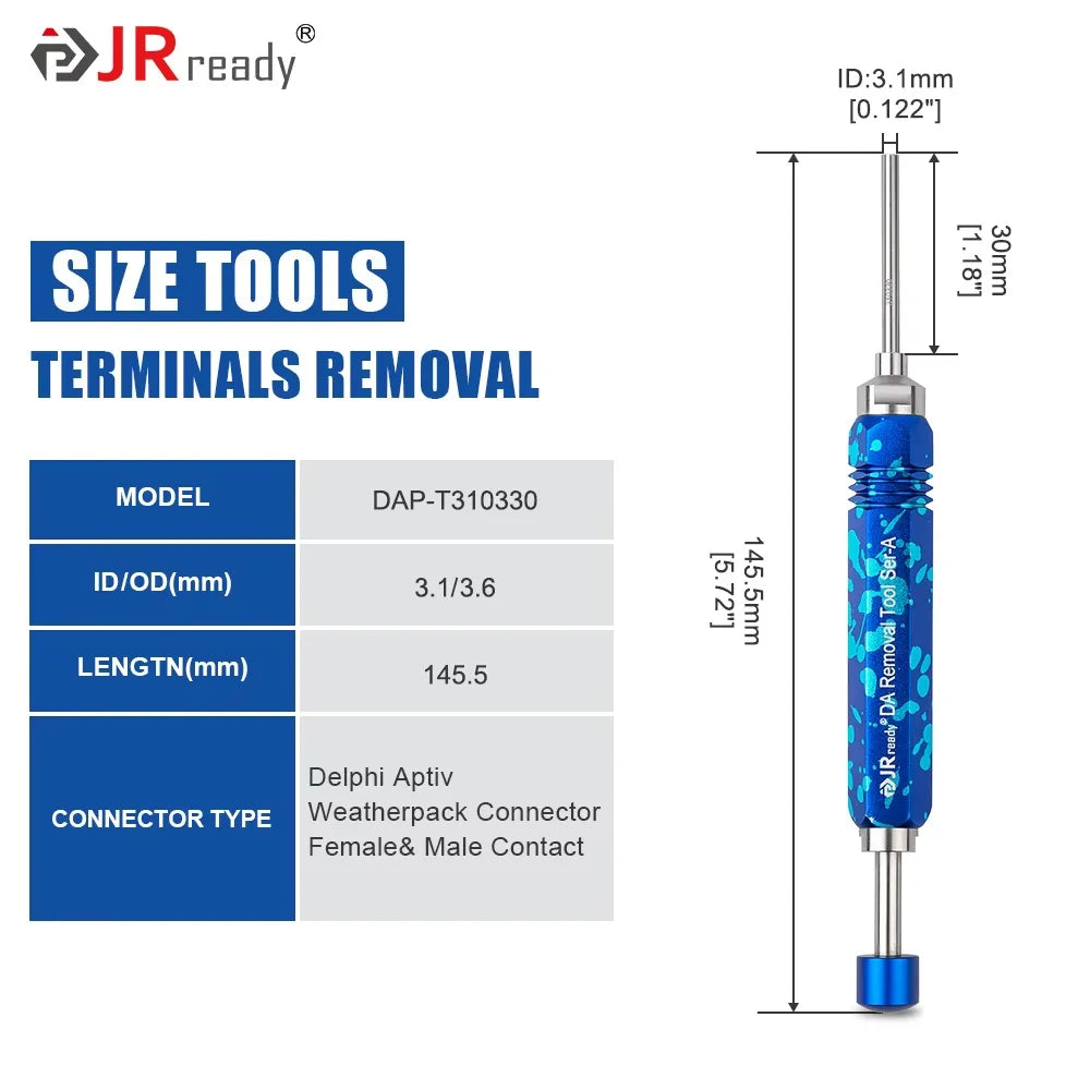 JRready Terminal Extractor Tool For HARTING/TE&AMP 4.2/6.35/2.13/CPC&Molex&Delphi Weatherpack&Amphenol RT360 Series Connectors