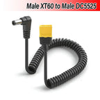 XT60 Male Connector To Male DC DC5525 Retractable Power Cable 5.5x2.5mm Adaptor For TS101 PINE64 Electronic Soldering Iron