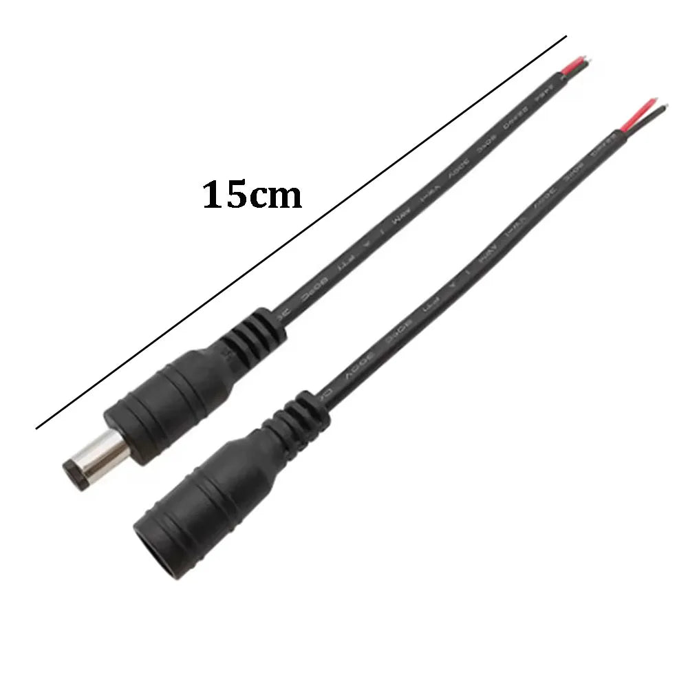 DC Power Connector Pigtail Barrel Plug Cable 2.1mm X 5.5mm Male Female 15CM For IP Camera Power Supply Adapter LED Strip