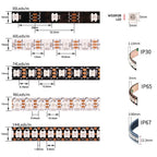 WS2812B LED Strip Bluetooth Wifi Music Controller Kit Individually Addressable Smart RGB LED Tape 30/60/74/96/144Leds/m USB DC5V