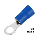 50PCS Ring Crimp Terminals Electrical Wire Connector M3/M4/M5/M6/M8/M10/M12 Insulation Ferrule Lug Quick Splice Connection Screw