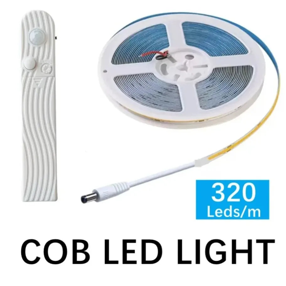 Dual Mode Adjustable 5V COB LED Strip Motion Sensor Night Light, Smart Induction Lamp for Bathroom Bedroom Bedside Home Decor